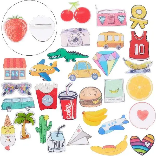 Acrylic Safety Brooches