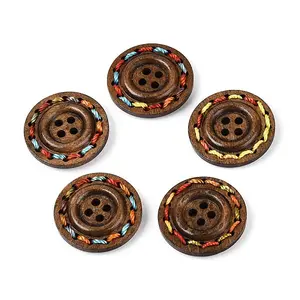 Round 4-holeButtons with Colorful Thread Wrapped