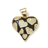 Brass Micro Pave Cubic Zirconia Pendants