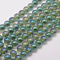 Electroplated Synthetic Quartz Bead Strands