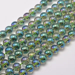 Electroplated Synthetic Quartz Bead Strands