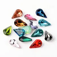 Faceted Teardrop Glass Pointed Back Rhinestone Cabochons