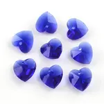 Faceted Heart Transparent Glass Charm Pendants