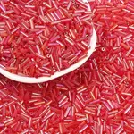 Transparent Colours Rainbow Glass Bugle Beads