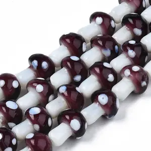 Mushroom Handmade Lampwork Beads Strands