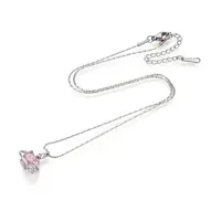 304 Brass Cubic Zirconia Heart Pendant 304 Stainless Steel Chain Necklaces