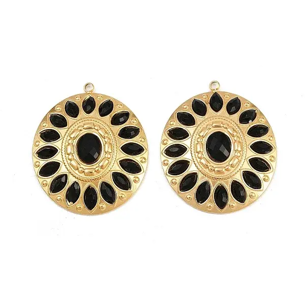 304 Stainless Steel Rhinstone Pendants