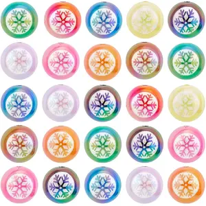 50Pcs UV Plating Opeque Acrylic Beads