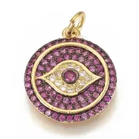 Brass Micro Pave Cubic Zirconia Pendants