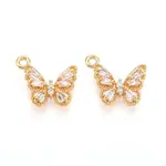 Brass Micro Pave Cubic Zirconia Charms