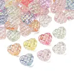 UV Plating Transparent Crackle Acrylic Beads