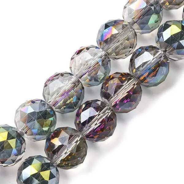 Transparent Electroplate Glass Beads Strands