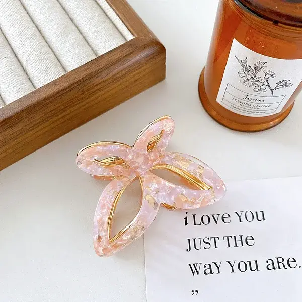 Hollow Butterfly Shape Cellulose Acetate(Resin) Claw Hair Clips