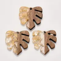 Transparent Resin & Walnut Wood Pendants