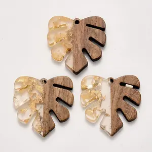 Transparent Resin & Walnut Wood Pendants