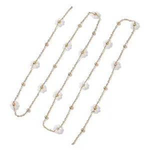 Flower Glass Beaded Link Chain