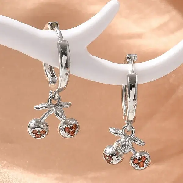 Brass Cubic Zirconia Hoop Earrings