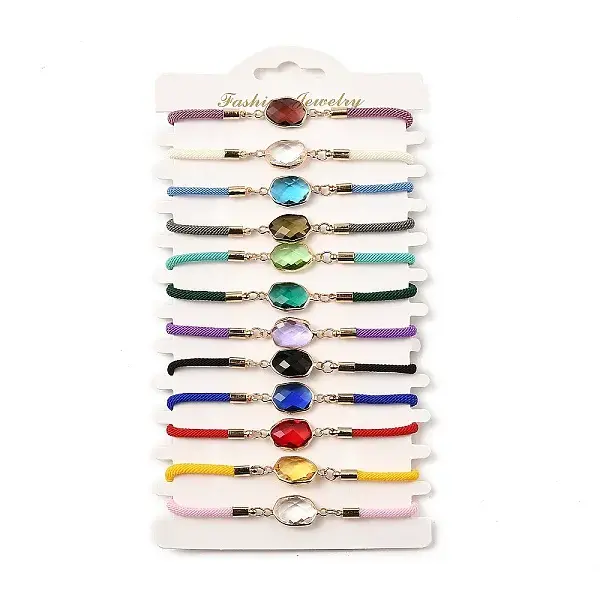 12Pcs 12 Colors Polyester Bracelets