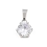 304 Stainless Steel Pave Cubic Zirconia Pendants