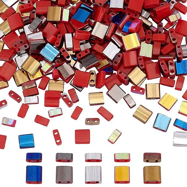 250Pcs 10 Style Electroplate Opaque Glass Seed Beads