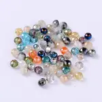 Faceted Rondelle Electroplate Glass Beads Strands