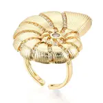 Brass Micro Pave Cubic Zirconia Adjustable Open Cuff Rings for Women