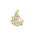 Brass Micro Pave Cubic Zirconia Charms
