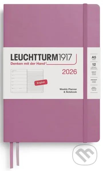 Weekly Planner & Notebook 2026 Medium (A5) Dusty Rose