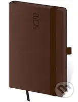 Kapesní diář 2026 Memory tmavě hnědý s gumičkou