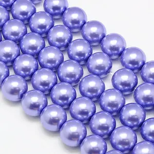 Eco-Friendly Dyed Glass Pearl Round Beads Strands