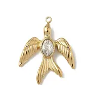 304 Stainless Steel Rhinestone Pendants Ion Plating(IP)