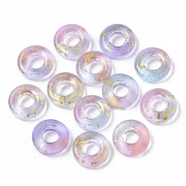 Transparent Spray Painted Glass Beads