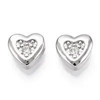 Brass Micro Pave Cubic Zirconia Beads