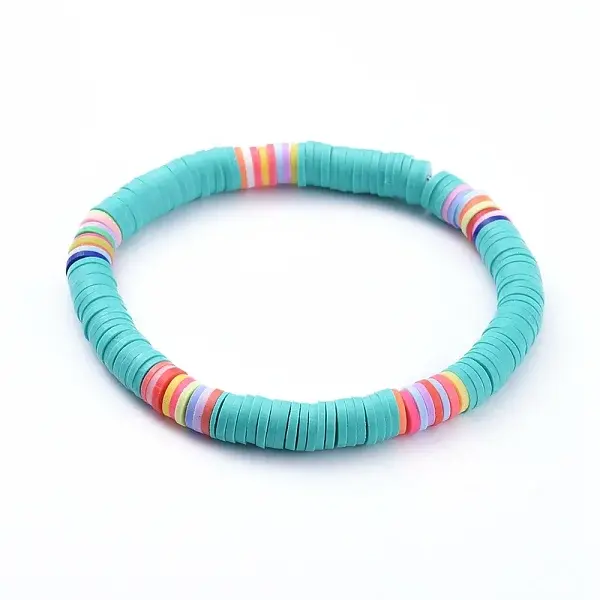 Handmade Polymer Clay Heishi Beads Stretch Bracelets
