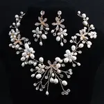 Alloy Fresh Water Pearl Rhinestone Jewelry Sets