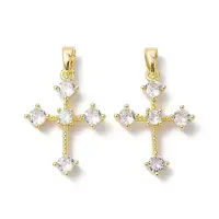 Brass Micro Pave Clear Cubic Zirconia Pendants