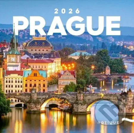 NOTIQUE nástěnný poznámkový kalendář Prague (Praha) 2026