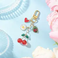 Alloy Enamel & Acrylic Cherry Pendant Decorations
