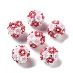 Luminous Polymer Clay Rhinestone Flower Beads