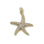 Brass Micro Pave Clear Cubic Zirconia Pendants