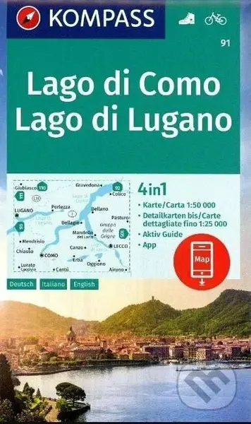 Lago di Como, Lago di Lugano 1:50 000 (turistická mapa KOMPASS 91)