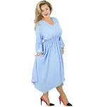 Pri ADELE midi dress with elastic waist and v-neckline