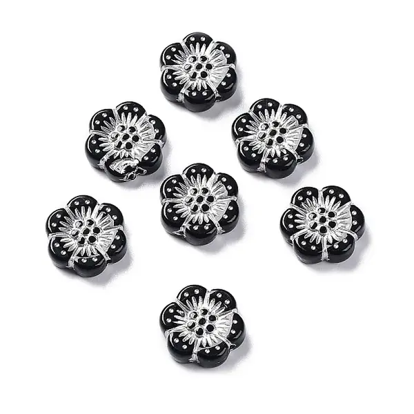 Black Opaque Acrylic Beads