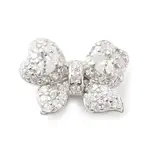 925 Sterling Silver Micro Pave Clear Cubic Zirconia Bowknot Multi-Strand Links