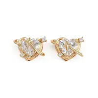 Brass Micro Pave Cubic Zirconia Beads