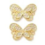 Rack Plating Brass Cubic Zirconia Butterfly Connector Charms