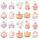 10Pcs 10 Styles Opaque Resin Pendants