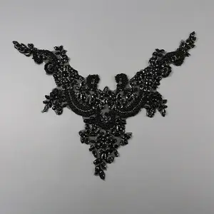 Hand Sewing Flower Pattern Rhinestone Costume Appliques