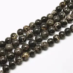 Round Natural Imperial Jasper Beads
