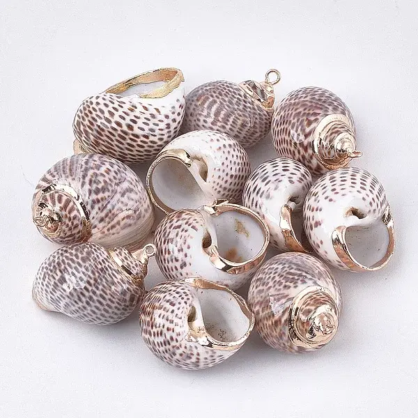 Electroplate Spiral Shell Pendants